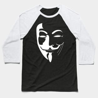 White Anonymous Shadow Baseball T-Shirt